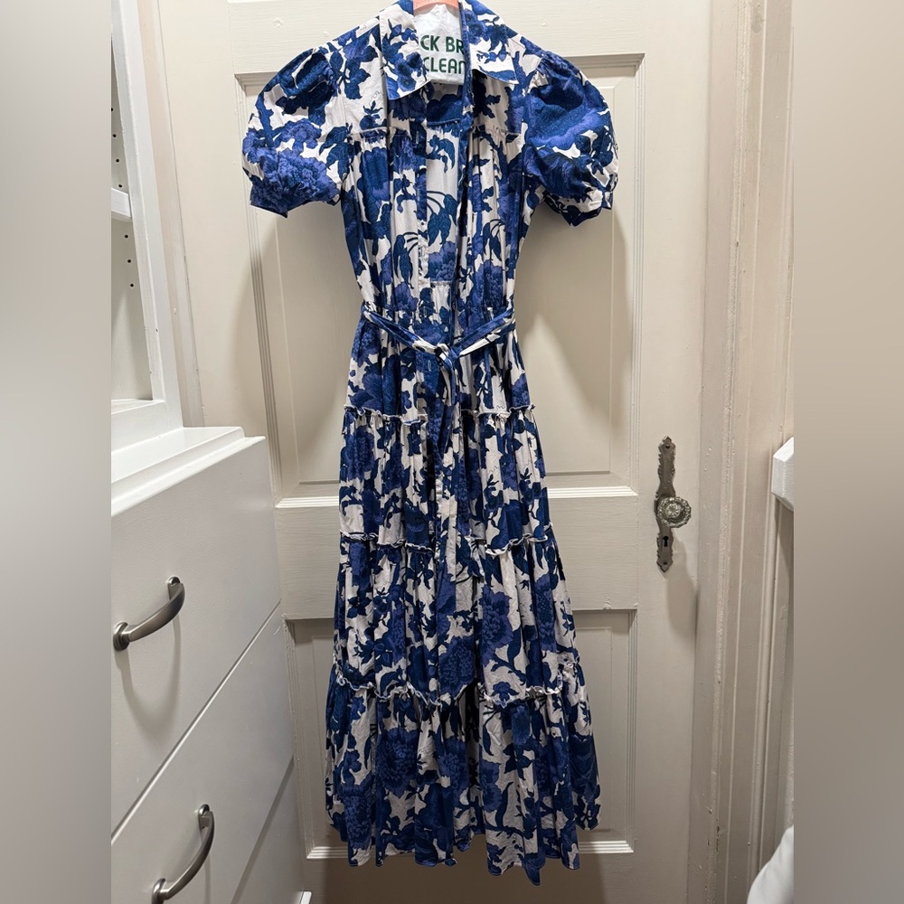 Diane Von Furstenberg Queena Tie Belt Stretch Cotton Midi Dress XS